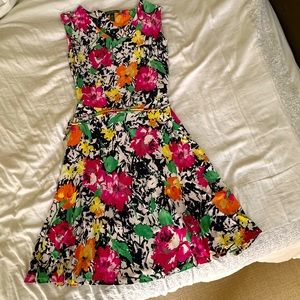 Lauren by Ralph Lauren floral dress, medium, sleeveless with tie waist detail.
